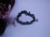 Pulseira de pedra natural de cascalho verde